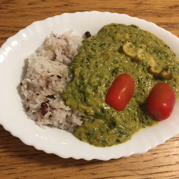 大根の葉サグチキンカレー(サグカレー)